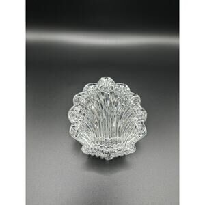 Vintage Sea Shell Shaped Small Glass Trinket Box